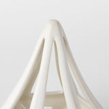 Hood 7.7L x 7.7W x 9.4H White Geometric Ceramic Object from Mercana - Luna Furniture