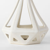 Hood 7.7L x 7.7W x 9.4H White Geometric Ceramic Object from Mercana - Luna Furniture