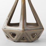 Hood 7.7L x 7.7W x 9.4H Bronze Geometric Ceramic Object from Mercana - Luna Furniture