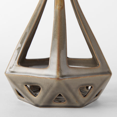 Hood 7.7L x 7.7W x 9.4H Bronze Geometric Ceramic Object from Mercana - Luna Furniture