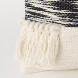 Beardell 18 x 18 Cream And Black Details With Tassels Decorative Pillow Cover from Mercana - Luna Furniture