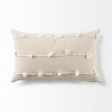 Erica 13 x 21 Cream With White Detail Decorative Pillow Cover from Mercana - Luna Furniture