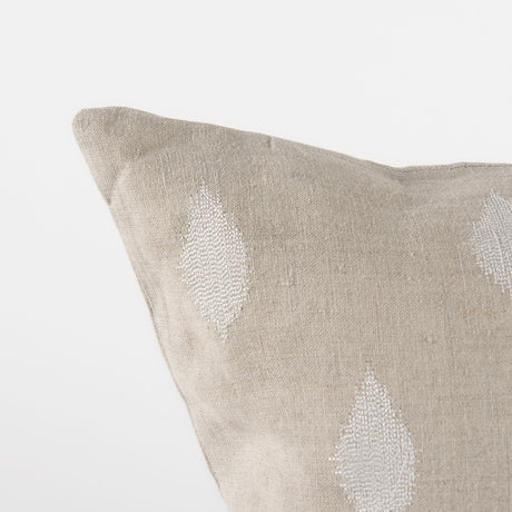 Enya 18L x 18W Beige and Cream Fabric Patterned Decorative Pillow Cover from Mercana - Luna Furniture