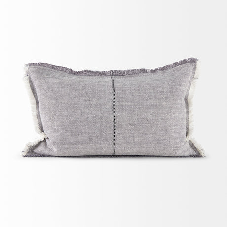 Thais 13L x 21W Gray Fabric Fringed Decorative Pillow Cover from Mercana - Luna Furniture