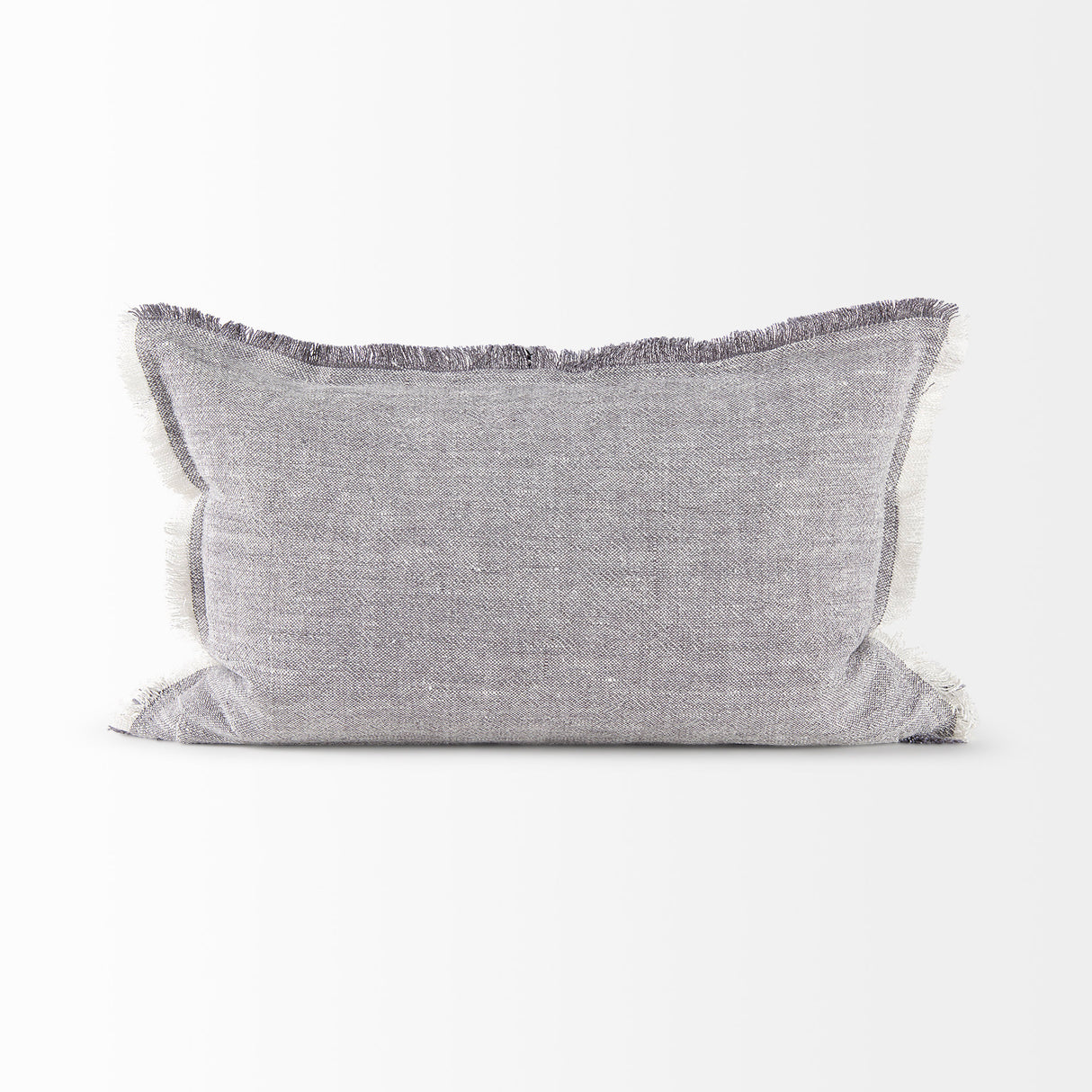 Thais 13L x 21W Gray Fabric Fringed Decorative Pillow Cover from Mercana - Luna Furniture