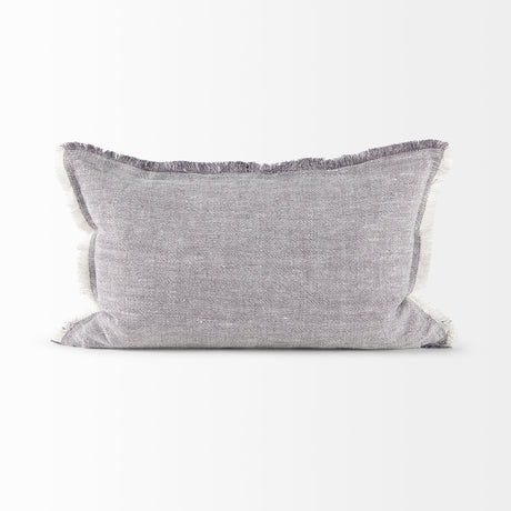 Thais 13L x 21W Gray Fabric Fringed Decorative Pillow Cover from Mercana - Luna Furniture