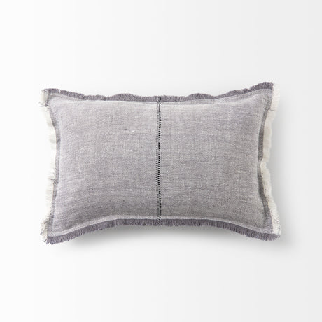 Thais 13L x 21W Gray Fabric Fringed Decorative Pillow Cover from Mercana - Luna Furniture