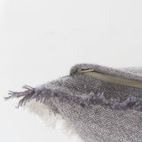 Thais 13L x 21W Gray Fabric Fringed Decorative Pillow Cover from Mercana - Luna Furniture