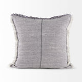 Thais 20L x 20W Blue and Cream Fringed Decorative Pillow Cover from Mercana - Luna Furniture