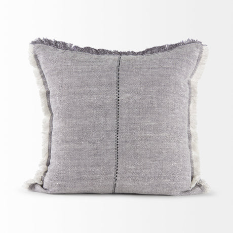 Thais 20L x 20W Blue and Cream Fringed Decorative Pillow Cover from Mercana - Luna Furniture