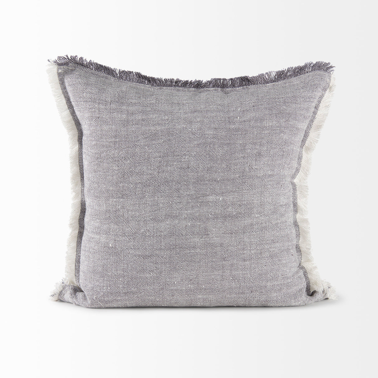 Thais 20L x 20W Blue and Cream Fringed Decorative Pillow Cover from Mercana - Luna Furniture