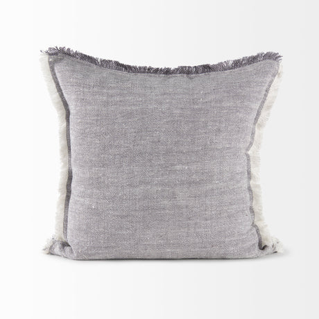 Thais 20L x 20W Blue and Cream Fringed Decorative Pillow Cover from Mercana - Luna Furniture