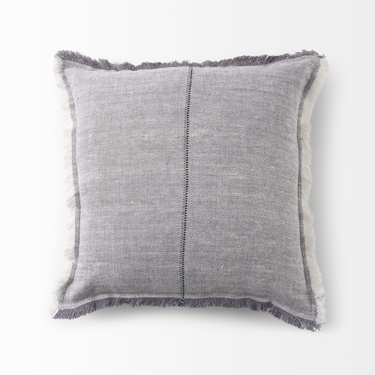 Thais 20L x 20W Blue and Cream Fringed Decorative Pillow Cover from Mercana - Luna Furniture
