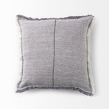 Thais 20L x 20W Blue and Cream Fringed Decorative Pillow Cover from Mercana - Luna Furniture