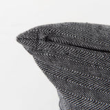 Sibyl 13L x 21W Black Fabric Striped and White Fringed Decorative Pillow Cover from Mercana - Luna Furniture