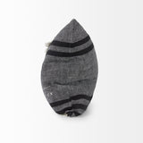 Sibyl 18L x 18W Black Fabric Striped and White Fringed Decorative Pillow Cover from Mercana - Luna Furniture