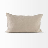 Raquel 13L x 21W Beige and Black Fabric Plaid Decorative Pillow Cover from Mercana - Luna Furniture