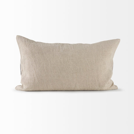 Raquel 13L x 21W Beige and Black Fabric Plaid Decorative Pillow Cover from Mercana - Luna Furniture