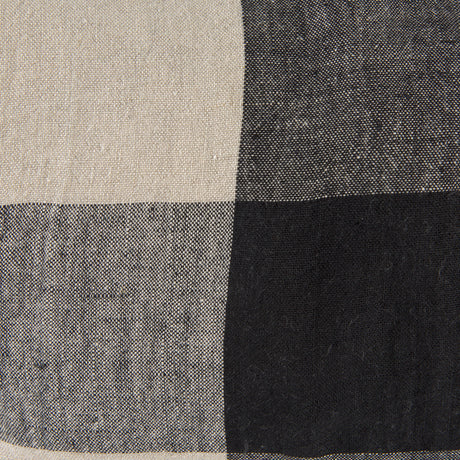 Raquel 13L x 21W Beige and Black Fabric Plaid Decorative Pillow Cover from Mercana - Luna Furniture