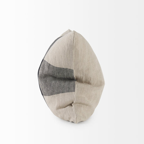Raquel 18L x 18W Beige and Black Fabric Plaid Decorative Pillow Cover from Mercana - Luna Furniture