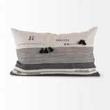Thalia 13L x 21W Black and Beige Fabric Striped and Fringed Decorative Pillow Cover from Mercana - Luna Furniture