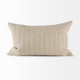 Danika 13.0L x 21.0W x 0.2H Beige and Gold Fabric Decorative Pillow Cover from Mercana - Luna Furniture