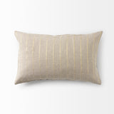 Danika 13.0L x 21.0W x 0.2H Beige and Gold Fabric Decorative Pillow Cover from Mercana - Luna Furniture