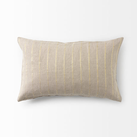 Danika 13.0L x 21.0W x 0.2H Beige and Gold Fabric Decorative Pillow Cover from Mercana - Luna Furniture