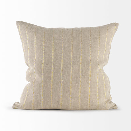 Danika 18 x 18 Beige and Gold Fabric Decorative Pillow Cover from Mercana - Luna Furniture