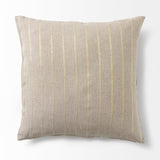 Danika 18 x 18 Beige and Gold Fabric Decorative Pillow Cover from Mercana - Luna Furniture