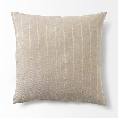 Danika 18 x 18 Beige and Gold Fabric Decorative Pillow Cover from Mercana - Luna Furniture