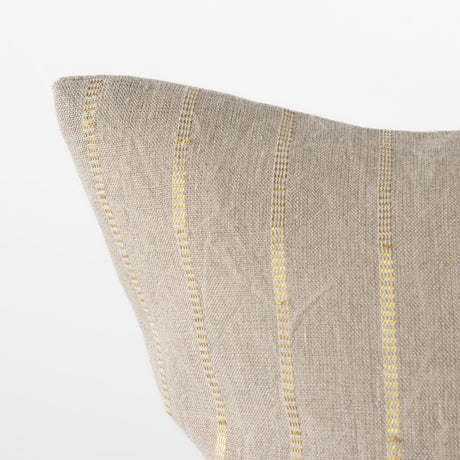 Danika 18 x 18 Beige and Gold Fabric Decorative Pillow Cover from Mercana - Luna Furniture