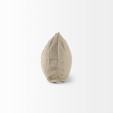 Isolde 14L x 26W Beige and Black Fabric Color Blocked Decorative Pillow Cover from Mercana - Luna Furniture