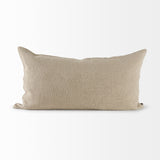 Isolde 14L x 26W Beige and Black Fabric Color Blocked Decorative Pillow Cover from Mercana - Luna Furniture