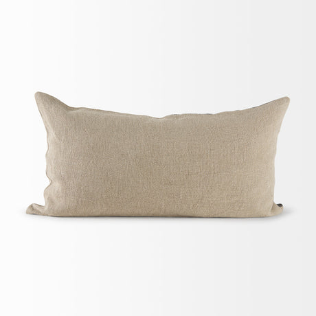 Isolde 14L x 26W Beige and Black Fabric Color Blocked Decorative Pillow Cover from Mercana - Luna Furniture