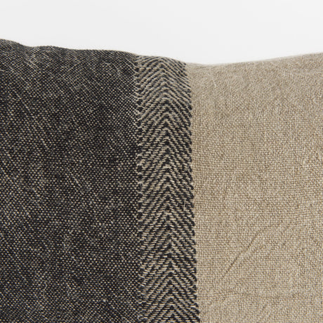 Isolde 14L x 26W Beige and Black Fabric Color Blocked Decorative Pillow Cover from Mercana - Luna Furniture