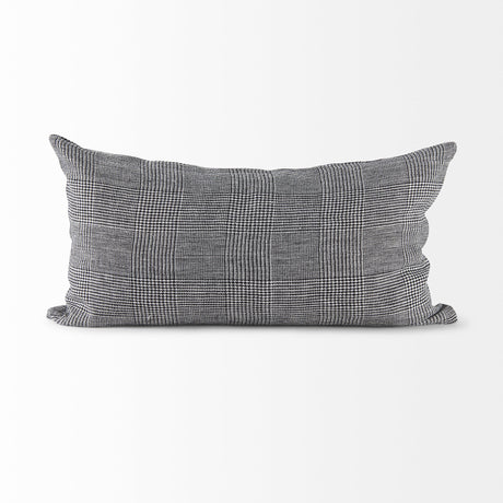 Ramone 14 x 26 White and Black Fabric Decorative Pillow Cover from Mercana - Luna Furniture