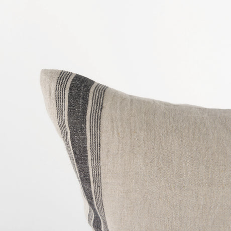 Hattie 20L x 20W Beige and Black Fabric Striped Decorative Pillow Cover from Mercana - Luna Furniture