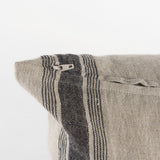 Hattie 20L x 20W Beige and Black Fabric Striped Decorative Pillow Cover from Mercana - Luna Furniture