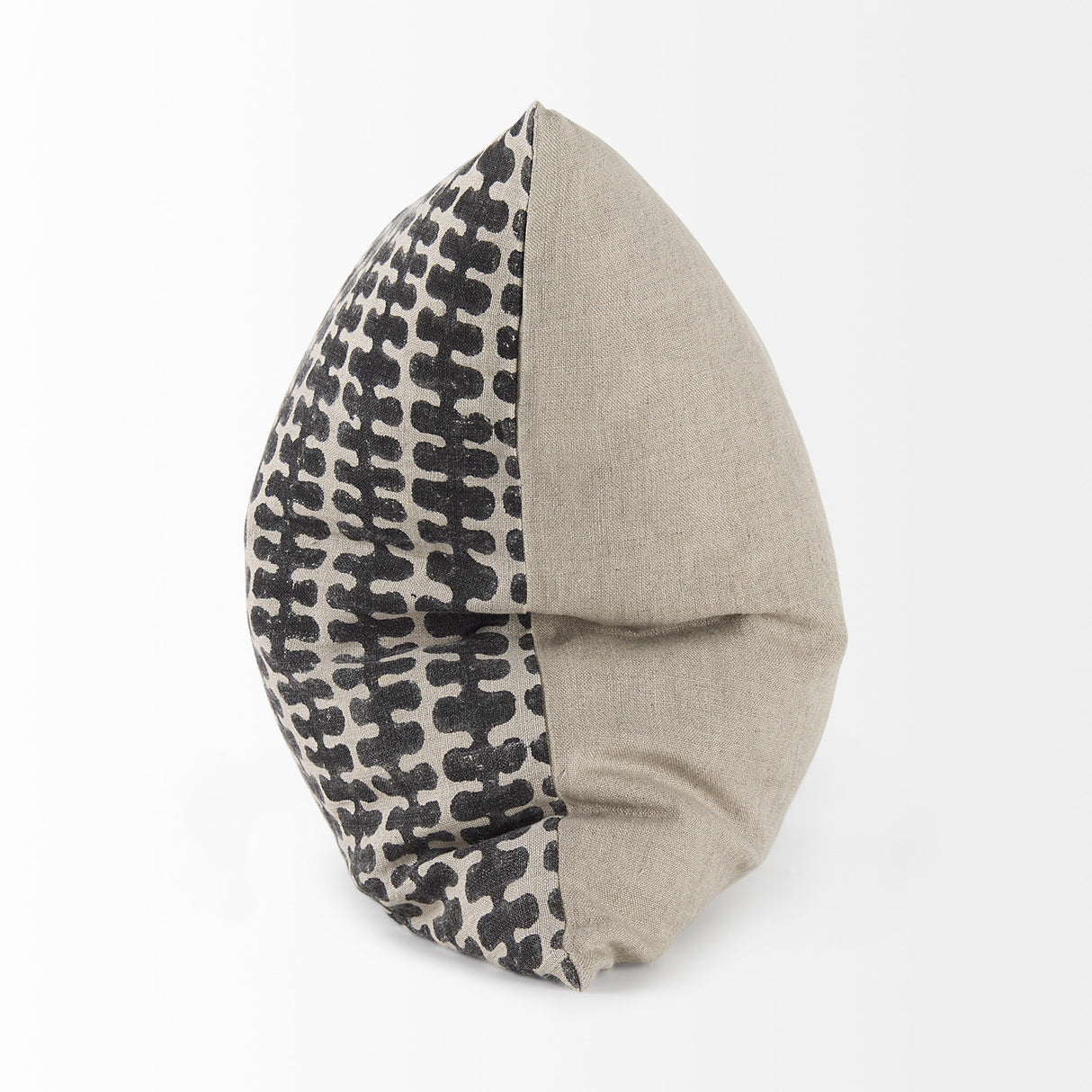Miriam 18L x 18W Beige and Black Fabric Patterned Decorative Pillow Cover from Mercana - Luna Furniture