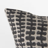 Miriam 18L x 18W Beige and Black Fabric Patterned Decorative Pillow Cover from Mercana - Luna Furniture