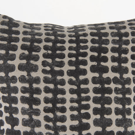 Miriam 18L x 18W Beige and Black Fabric Patterned Decorative Pillow Cover from Mercana - Luna Furniture