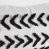 Kimia 14L x 26W White and Black Fabric Herringbone and Fringed Decorative Pillow Cover from Mercana - Luna Furniture