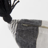 Kimia 14L x 26W White and Black Fabric Herringbone and Fringed Decorative Pillow Cover from Mercana - Luna Furniture