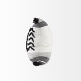Kimia 20L x 20W White and Black Fabric Herringbone and Fringed Decorative Pillow Cover from Mercana - Luna Furniture