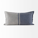 Aubrielle 14L x 26W Gray and Blue Fabric Color Blocked Decorative Pillow Cover from Mercana - Luna Furniture
