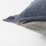 Aubrielle 14L x 26W Gray and Blue Fabric Color Blocked Decorative Pillow Cover from Mercana - Luna Furniture