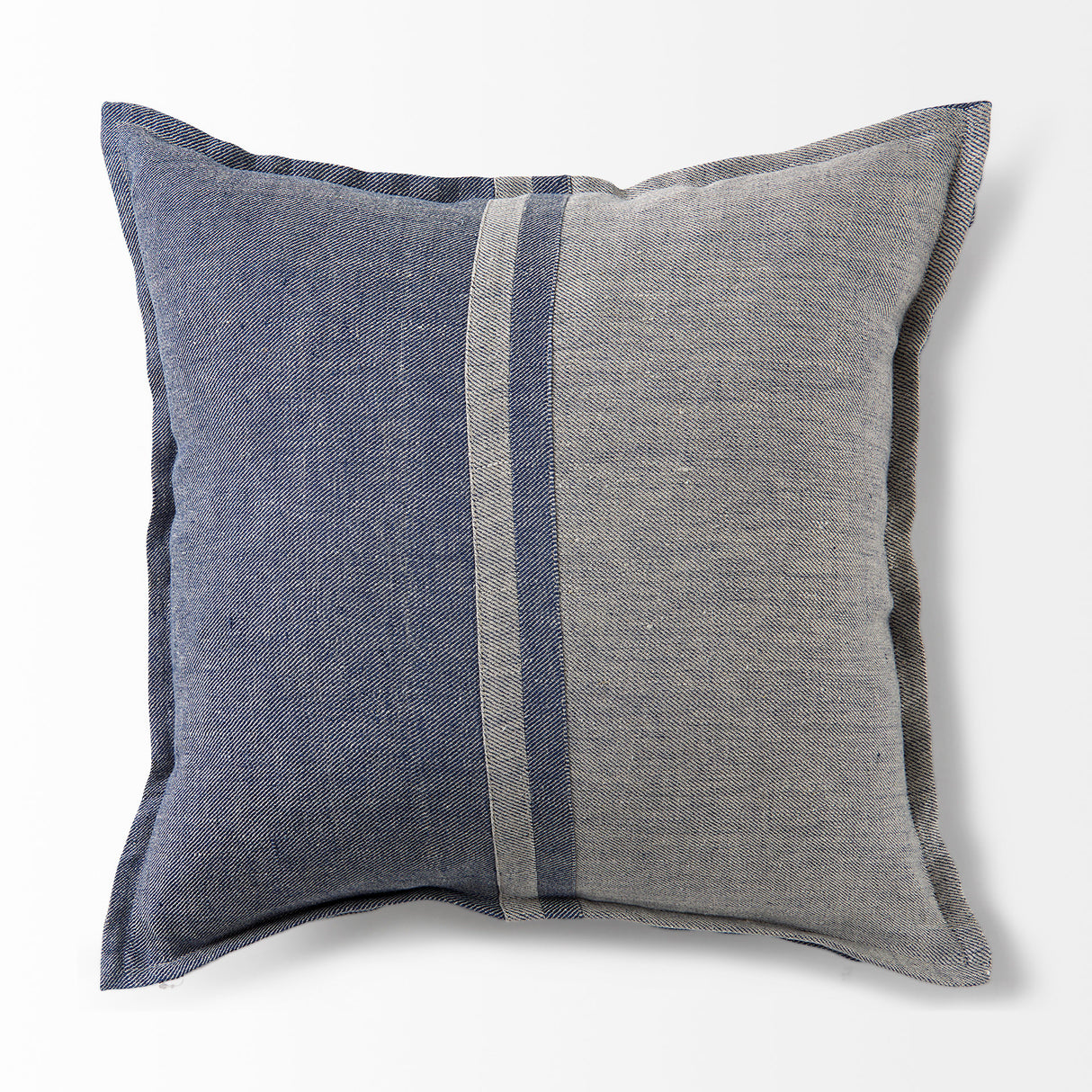 Aubrielle 20L x 20W Gray and Blue Fabric Color Blocked Decorative Pillow Cover from Mercana - Luna Furniture