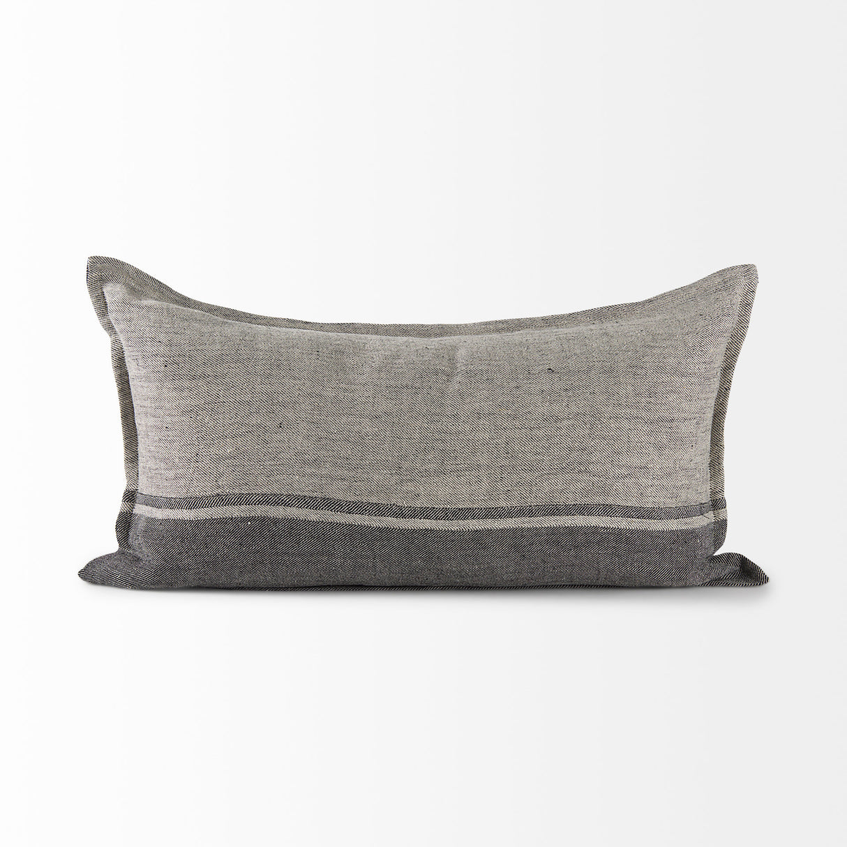Zadie 14L x 26W Light Gray and Dark Gray Fabric Color Blocked Decorative Pillow Cover from Mercana - Luna Furniture