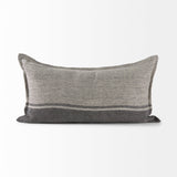 Zadie 14L x 26W Light Gray and Dark Gray Fabric Color Blocked Decorative Pillow Cover from Mercana - Luna Furniture